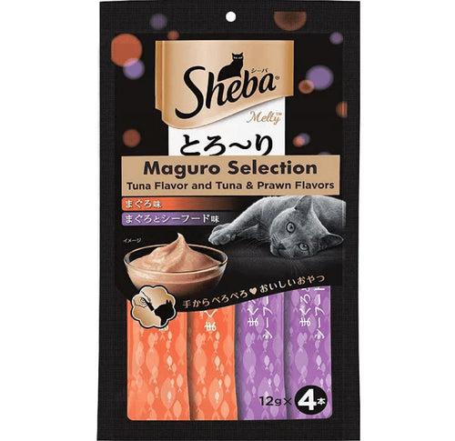 Sheba Tuna Flavor and Tuna & Prawn Maguro Selection Melty Premium Cat Treat