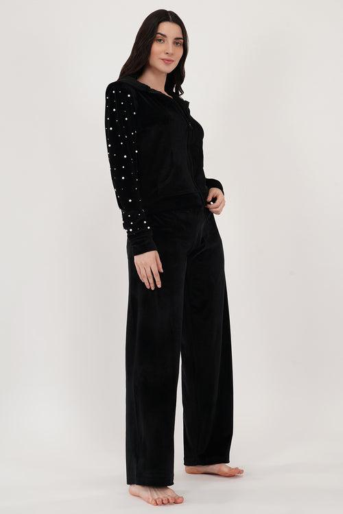 BLACK PEARL VELVET TRACKSUIT | VELVET TRACKSUIT