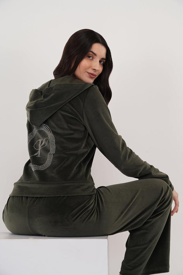 OLIVE CRYSTAL ME | VELVET TRACKSUIT