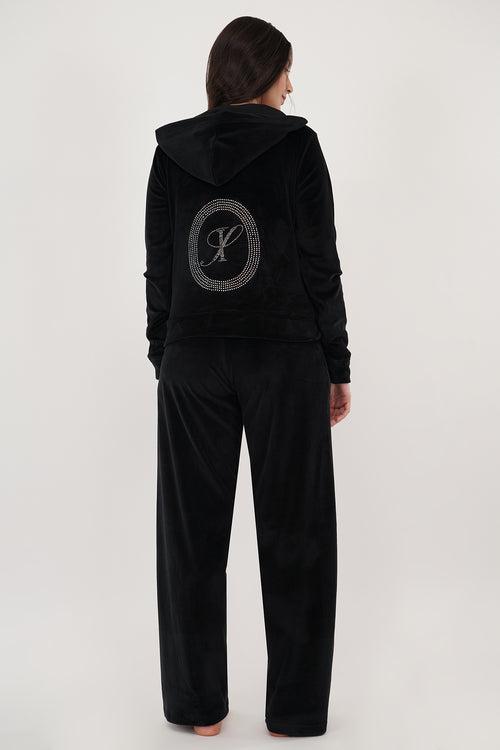 BLACK CRYSTAL | BLACK VELVET TRACKSUIT