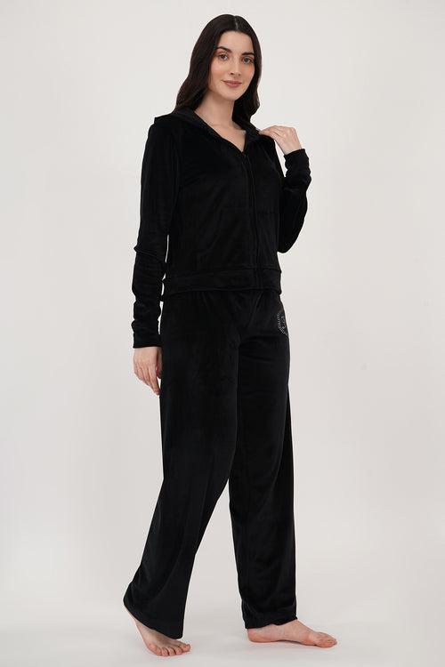 BLACK CRYSTAL | BLACK VELVET TRACKSUIT