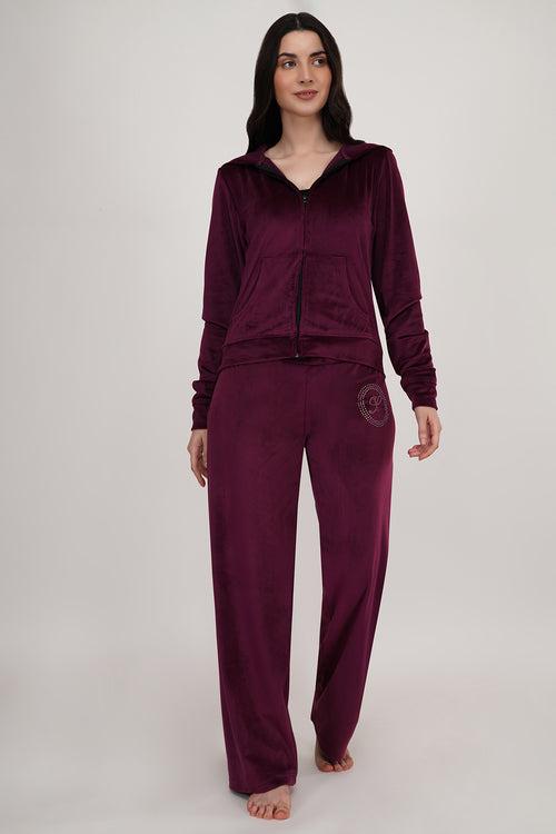 WINE CRYSTAL | VELVET TRACK SUIT