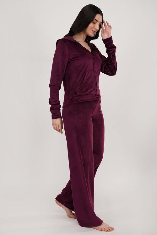 WINE CRYSTAL | VELVET TRACK SUIT