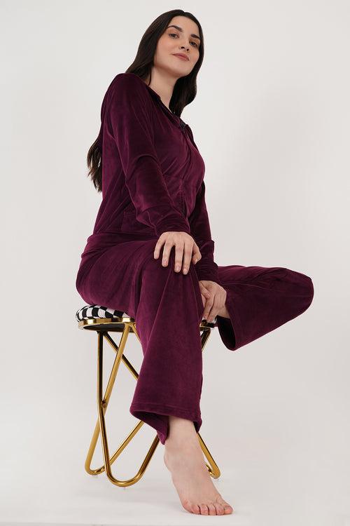 WINE CRYSTAL | VELVET TRACK SUIT