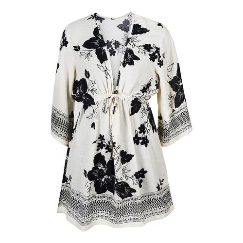 Rakhi - Combo 1 - Black n White Floral Dress