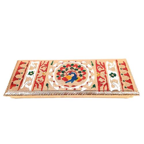 Pooja Chowki Bajot | Minakari Chauki Set - For Pooja, Festivals & Return Gifts - 12 Inch