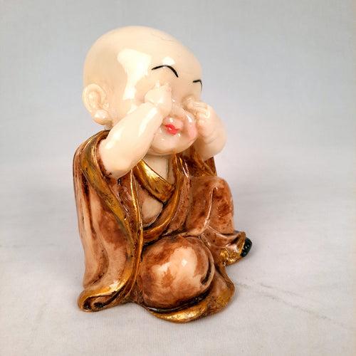 Buddha Baby Monk Showpiece | Feng Shui Decor - for Good Luck, Home, Table, Office Decor & Gift - 5 inch