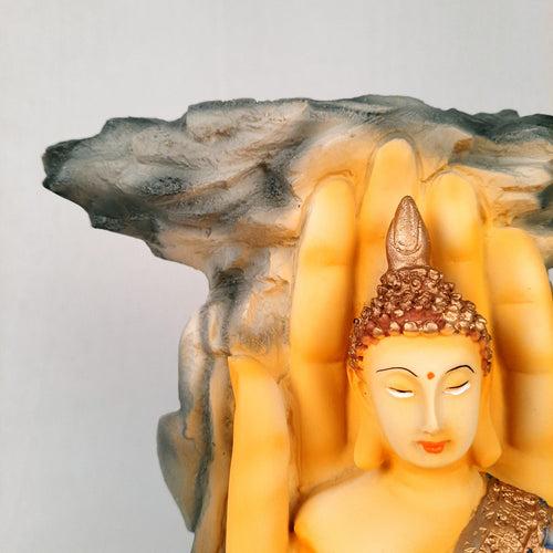 Vase | Flower Pot - Resin | Showpiece Cum Vase - Buddha Figurine - for Home Decoration, Living Room, Table, Shelf, Office , Interior Decor | Gifts for All Occasions- 11 inch