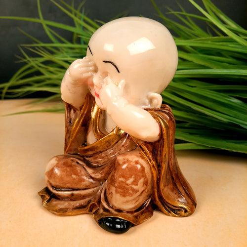 Buddha Baby Monk Showpiece | Feng Shui Decor - for Good Luck, Home, Table, Office Decor & Gift - 5 inch