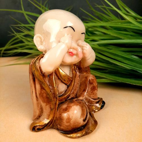 Buddha Baby Monk Showpiece | Feng Shui Decor - for Good Luck, Home, Table, Office Decor & Gift - 5 inch