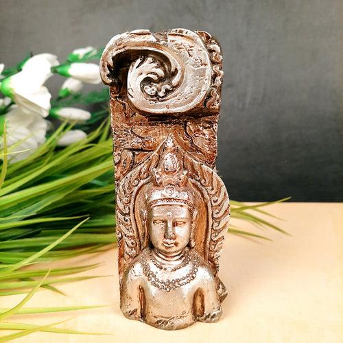 Candle Holder Stand | Tea Light Holder With One Slots Cum Showpiece  | Tea Light Candle Stands - Buddha Design - For Home, Table, Living Room, Dining room, Bedroom Decor | For Diwali Decoration & Gifts - 6 inch