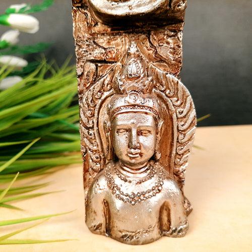 Candle Holder Stand | Tea Light Holder With One Slots Cum Showpiece  | Tea Light Candle Stands - Buddha Design - For Home, Table, Living Room, Dining room, Bedroom Decor | For Diwali Decoration & Gifts - 6 inch