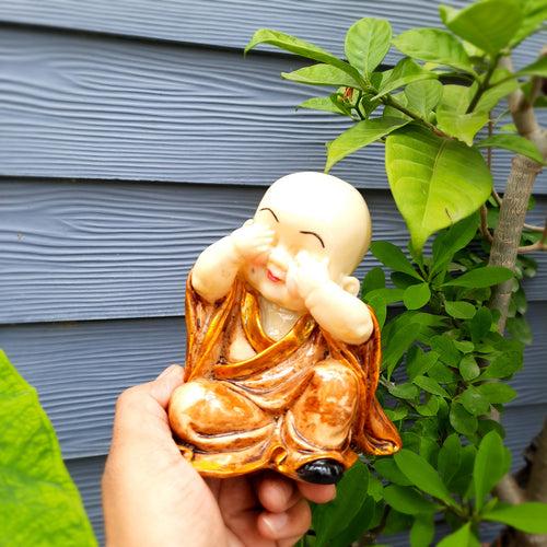 Buddha Baby Monk Showpiece | Feng Shui Decor - for Good Luck, Home, Table, Office Decor & Gift - 5 inch