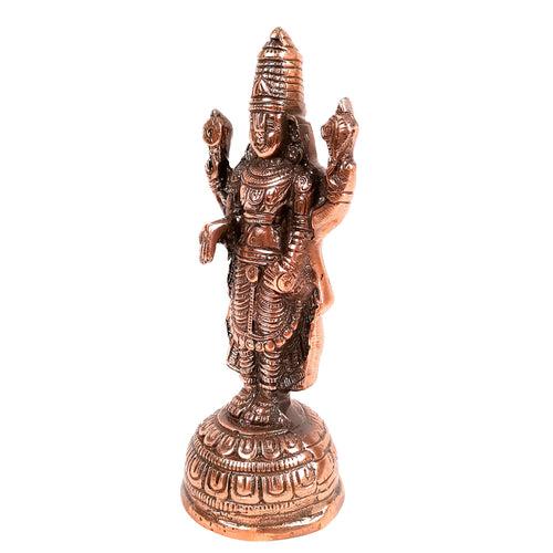 Sri Balaji Idol | Venkateswara Swami Statue | Tirupati Balaji Murti | Religious & Spiritual Sculpture - for Gift, Home, Living Room, Office, Puja Room Decoration  - 8 inch