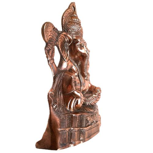 Ganesh Wall Hanging Cum Statue | Shri Ganesha Wall Decor Idol - for Diwali & Housewarming Gift | Religious & Spiritual Wall Art - for Puja, Home, Entrance  & Living Room - 17 Inch