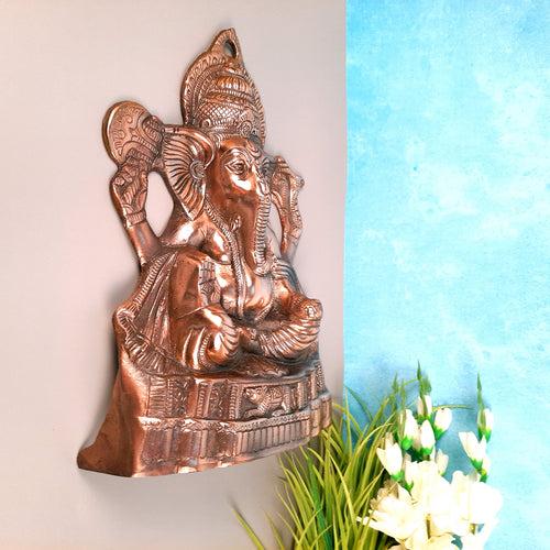 Ganesh Wall Hanging Cum Statue | Shri Ganesha Wall Decor Idol - for Diwali & Housewarming Gift | Religious & Spiritual Wall Art - for Puja, Home, Entrance  & Living Room - 17 Inch