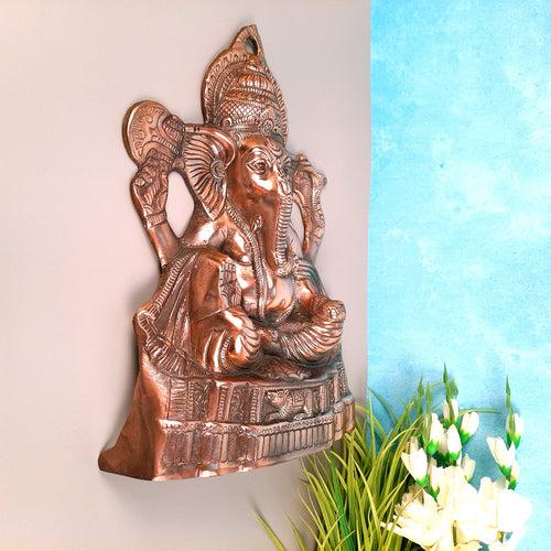 Ganesh Wall Hanging Cum Statue | Shri Ganesha Wall Decor Idol - for Diwali & Housewarming Gift | Religious & Spiritual Wall Art - for Puja, Home, Entrance  & Living Room - 17 Inch