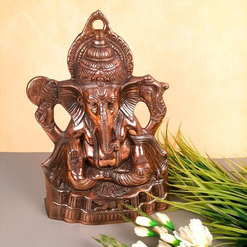 Ganesh Wall Hanging Cum Statue | Shri Ganesha Wall Decor Idol - for Diwali & Housewarming Gift | Religious & Spiritual Wall Art - for Puja, Home, Entrance  & Living Room - 17 Inch