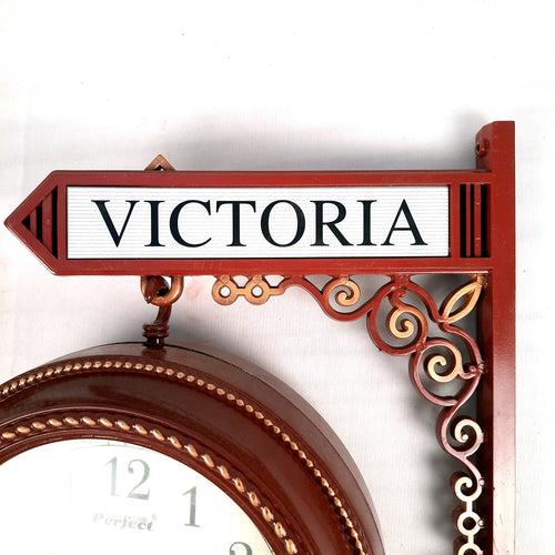 Railway Clocks - Double Sided | Victorian Station Wall Hanging Clock | Vintage Platform Watch - for Home, Living Room, Office Decor & Gifts - 11 Inch