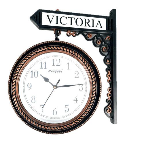 Railway Clocks - Double Sided | Victorian Station Wall Hanging Clock | Vintage Platform Watch - for Home, Living Room, Office Decor & Gifts - 11 Inch