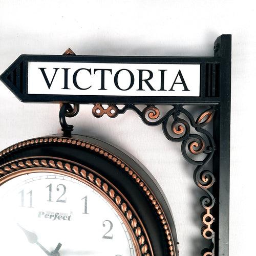 Railway Clocks - Double Sided | Victorian Station Wall Hanging Clock | Vintage Platform Watch - for Home, Living Room, Office Decor & Gifts - 11 Inch