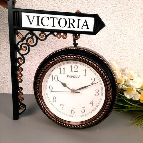 Railway Clocks - Double Sided | Victorian Station Wall Hanging Clock | Vintage Platform Watch - for Home, Living Room, Office Decor & Gifts - 11 Inch