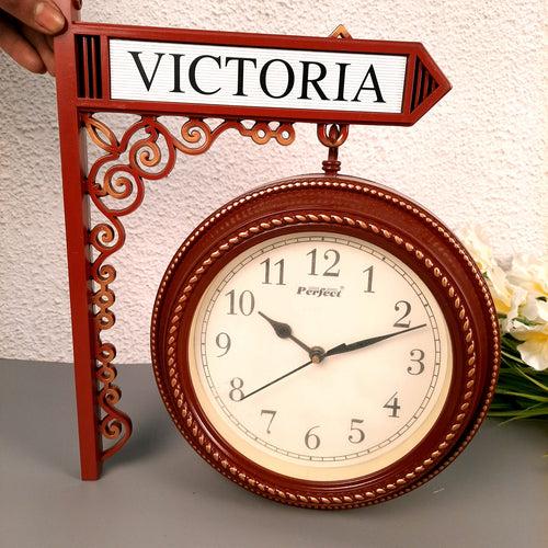 Railway Clocks - Double Sided | Victorian Station Wall Hanging Clock | Vintage Platform Watch - for Home, Living Room, Office Decor & Gifts - 11 Inch