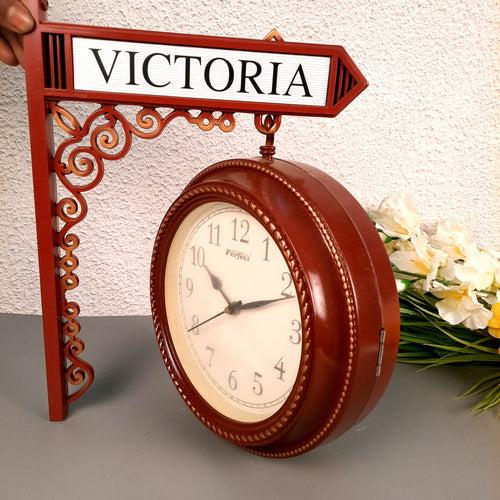 Railway Clocks - Double Sided | Victorian Station Wall Hanging Clock | Vintage Platform Watch - for Home, Living Room, Office Decor & Gifts - 11 Inch