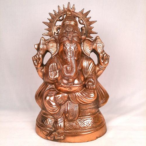 Ganesh Statue | Lord Ganesha Idol - for Home, Puja, Living Room, Entrance & Office Decor | Antique Idol for Religious & Spiritual Decor - 15 Inch