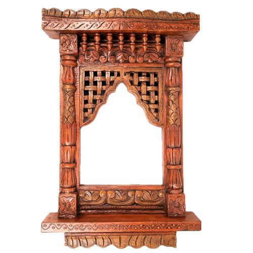 Jharokha Wall Hanging | Wooden Jharokha Frame Hangings - For Home, Wall Decor, Frames, Living room, Entrance Decoration & Gifts - 22 Inch