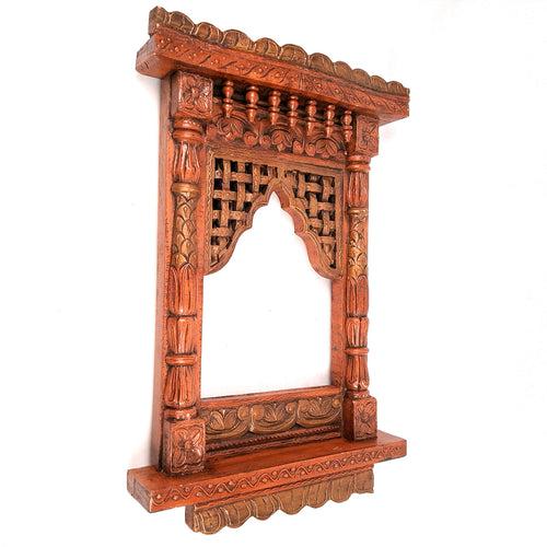Jharokha Wall Hanging | Wooden Jharokha Frame Hangings - For Home, Wall Decor, Frames, Living room, Entrance Decoration & Gifts - 22 Inch