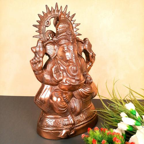 Ganesh Statue | Lord Ganesha Idol - for Home, Puja, Living Room, Entrance & Office Decor | Antique Idol for Religious & Spiritual Decor - 15 Inch