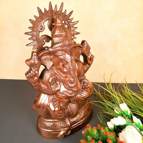 Ganesh Statue | Lord Ganesha Idol - for Home, Puja, Living Room, Entrance & Office Decor | Antique Idol for Religious & Spiritual Decor - 15 Inch