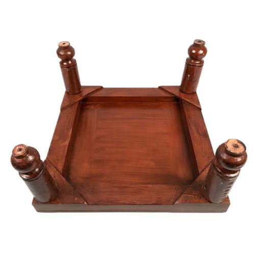 Wooden Chowki Bajot | Decorative Choki / Peeta - For Home, Living Room, Sitting, Sofa Corners Decor & Gifts - 14 Inch