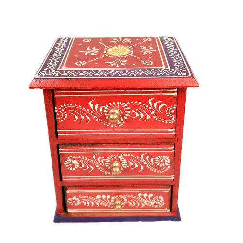 Jewellery Box | Decorative Wooden Jewelry Box - For Earring, Necklace & Gifts - 8 Inch