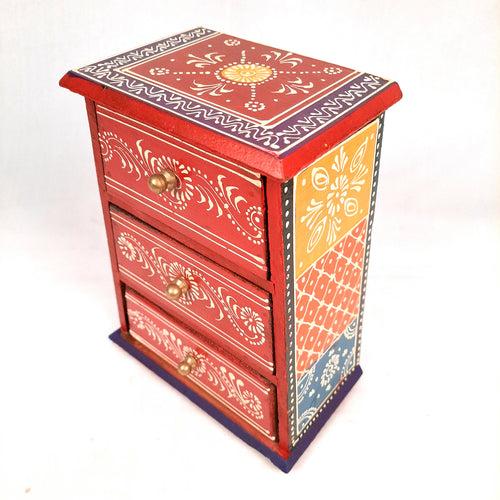 Jewellery Box | Decorative Wooden Jewelry Box - For Earring, Necklace & Gifts - 8 Inch