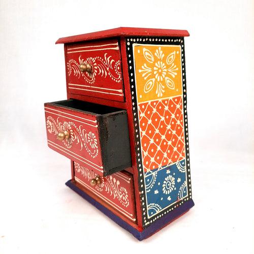 Jewellery Box | Decorative Wooden Jewelry Box - For Earring, Necklace & Gifts - 8 Inch