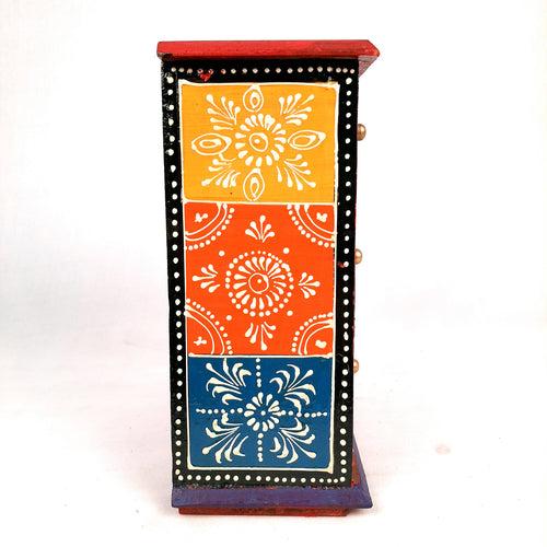 Jewellery Box | Decorative Wooden Jewelry Box - For Earring, Necklace & Gifts - 8 Inch