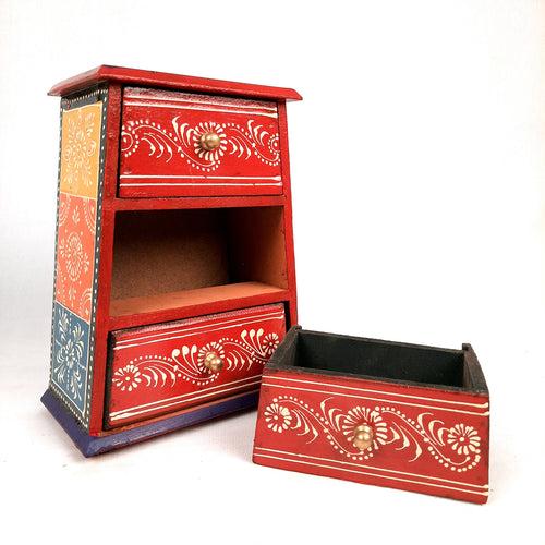 Jewellery Box | Decorative Wooden Jewelry Box - For Earring, Necklace & Gifts - 8 Inch