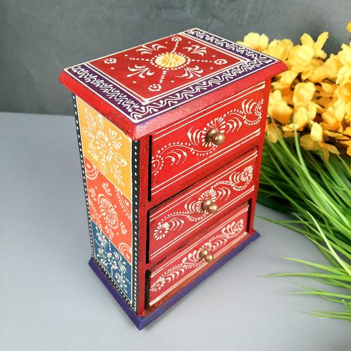 Jewellery Box | Decorative Wooden Jewelry Box - For Earring, Necklace & Gifts - 8 Inch