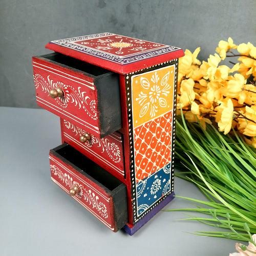 Jewellery Box | Decorative Wooden Jewelry Box - For Earring, Necklace & Gifts - 8 Inch