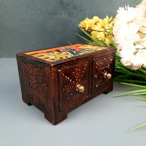 Jewelry Organizer | Wooden Jewelry Box - For Dressing Table, Home Decor & Gifts - 6 Inch
