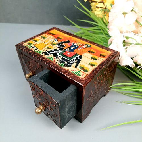 Jewelry Organizer | Wooden Jewelry Box - For Dressing Table, Home Decor & Gifts - 6 Inch