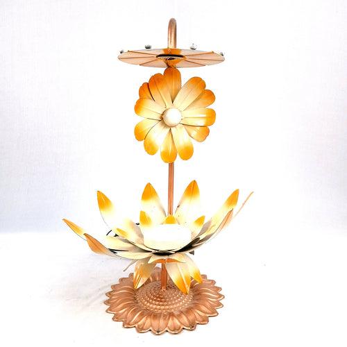 Lotus Lamp | Led Lamp Showpiece | Led Stand for Placing Statues / Aasan for God - for Temple, Home, Living Room, Office Desk, Mandir Decor & Gifts - 17 Inch