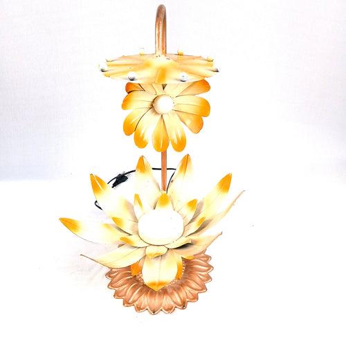 Lotus Lamp | Led Lamp Showpiece | Led Stand for Placing Statues / Aasan for God - for Temple, Home, Living Room, Office Desk, Mandir Decor & Gifts - 17 Inch