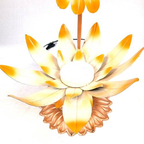 Lotus Lamp | Led Lamp Showpiece | Led Stand for Placing Statues / Aasan for God - for Temple, Home, Living Room, Office Desk, Mandir Decor & Gifts - 17 Inch