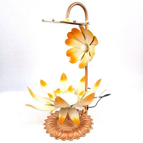 Lotus Lamp | Led Lamp Showpiece | Led Stand for Placing Statues / Aasan for God - for Temple, Home, Living Room, Office Desk, Mandir Decor & Gifts - 17 Inch