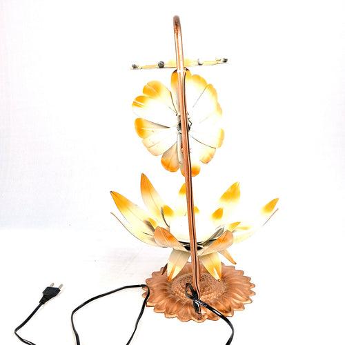 Lotus Lamp | Led Lamp Showpiece | Led Stand for Placing Statues / Aasan for God - for Temple, Home, Living Room, Office Desk, Mandir Decor & Gifts - 17 Inch