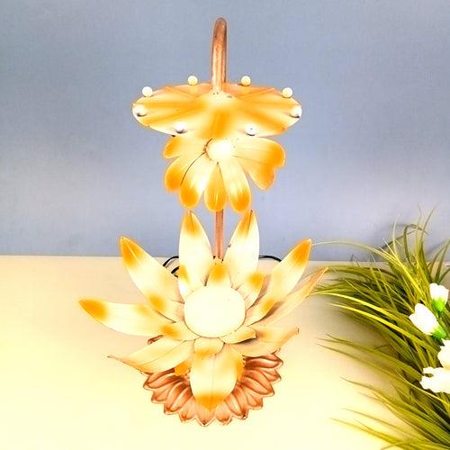 Lotus Lamp | Led Lamp Showpiece | Led Stand for Placing Statues / Aasan for God - for Temple, Home, Living Room, Office Desk, Mandir Decor & Gifts - 17 Inch