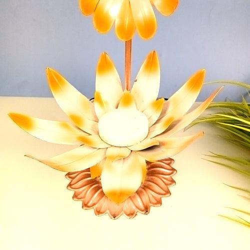 Lotus Lamp | Led Lamp Showpiece | Led Stand for Placing Statues / Aasan for God - for Temple, Home, Living Room, Office Desk, Mandir Decor & Gifts - 17 Inch